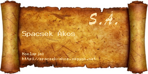 Spacsek Ákos névjegykártya