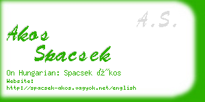 akos spacsek business card